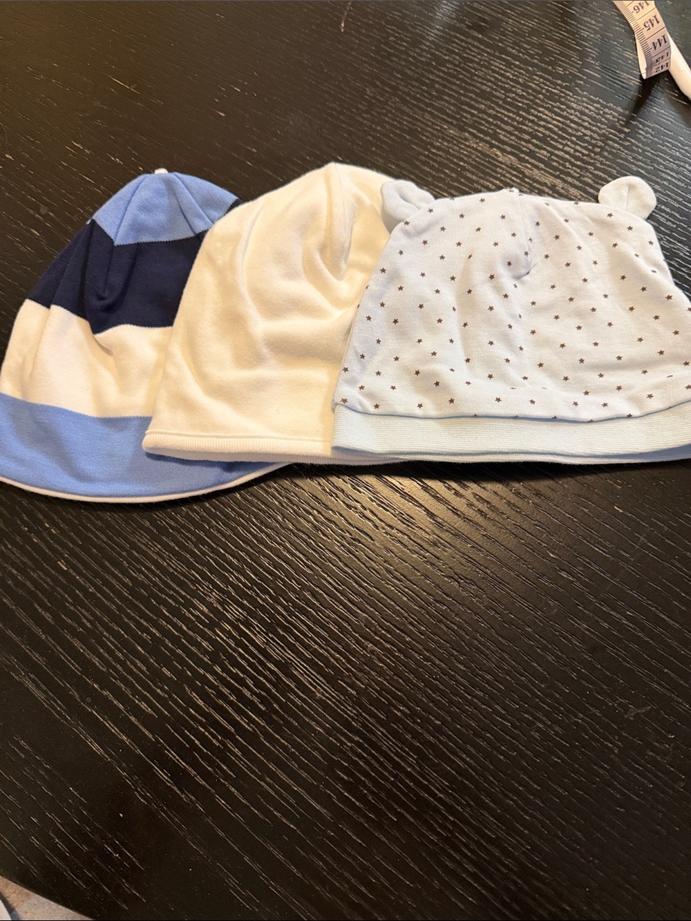 Baby Blue & Cream Soft Cotton Beanie Hat Set - Kids Accessories